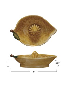 Hand-Painted Stoneware Lemon Juicer – Rustic Farmhouse Kitchen