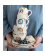 12 oz. Embossed Hand-Painted Stoneware Mug – Artistic & Unique