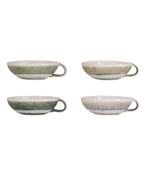 8 oz. Stoneware Bowl with Handle & Stripes – Cozy & Versatile