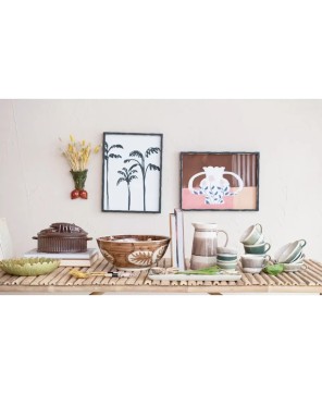8 oz. Stoneware Bowl with Handle & Stripes – Cozy & Versatile