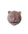 Handmade Terra-cotta Tiger Head Wall Décor - Whitewashed Boho Style