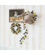 Hand-Painted Metal Lemon Wreath - Farmhouse Style with Floral Details