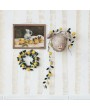 Hand-Painted Metal Lemon Wreath - Farmhouse Style with Floral Details