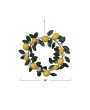Hand-Painted Metal Lemon Wreath - Farmhouse Style with Floral Details