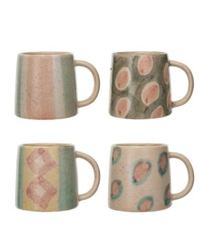 20 oz. Hand-Painted Terra-Cotta Mug – Unique & Rustic Design
