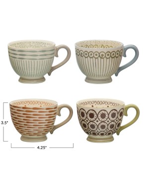 10 oz. Hand-Painted Stoneware Mug – Rustic & Durable Drinkware