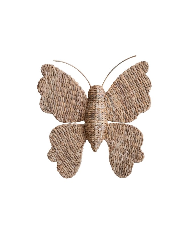 Hand-Woven Water Hyacinth Butterfly Wall Décor - Coastal Charm