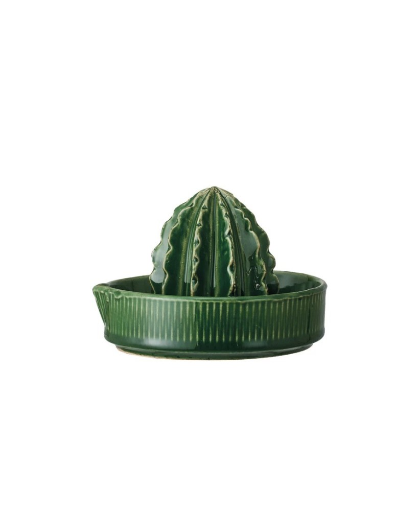 Cactus-Shaped Stoneware Juicer – Green, Boho Kitchen Essential Cactus-Shaped Stoneware Juicer – Green, Boho Kitchen Essential