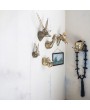 Cast Aluminum Giraffe Head with Party Hat Wall Décor