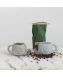 Stoneware Snail Shaped Mug - Unique Glaze, Speckled Brown & Cream