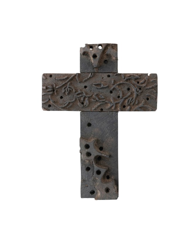 Reclaimed Wood Print Block Cross Wall Décor for Rustic & Easter Styles