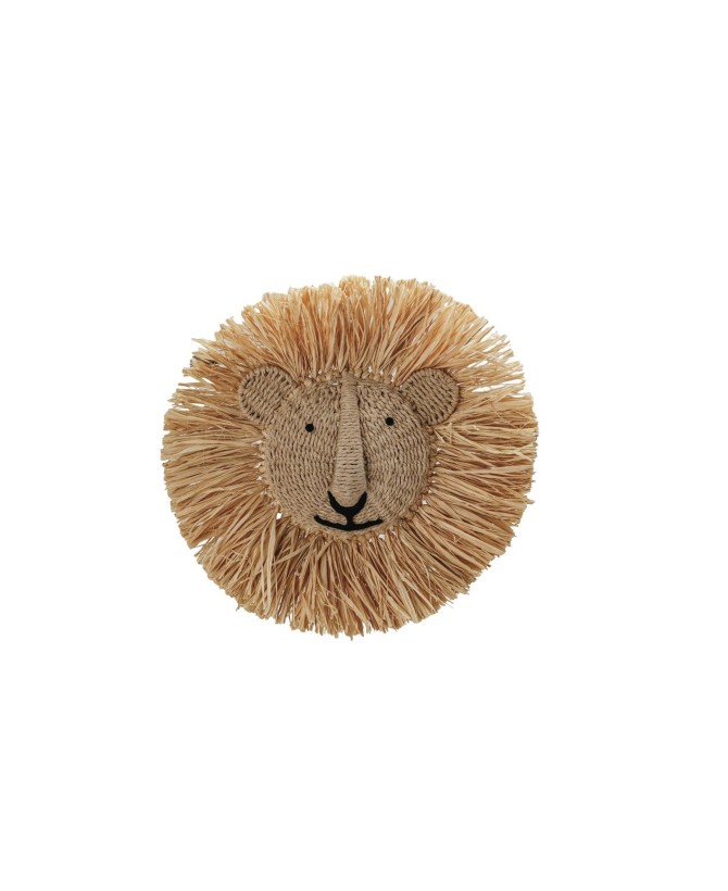 Boho Paper Rope & Raffia Lion Head Wall Décor for Bold Home Accent