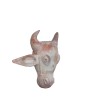 Handmade Terra-cotta Cow Head Wall Décor with Whitewashed Finish
