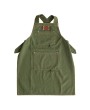 Cotton Canvas Cross Back Apron with Pockets & Rivets - Green