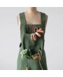 Cotton Canvas Cross Back Apron with Pockets & Rivets - Green