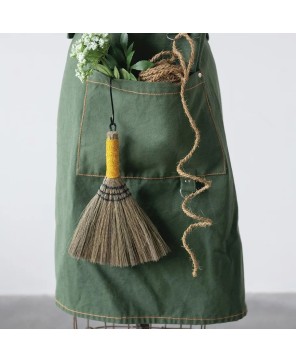 Cotton Canvas Cross Back Apron with Pockets & Rivets - Green