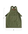 Cotton Canvas Cross Back Apron with Pockets & Rivets - Green