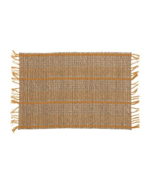 Natural Bamboo Placemat with Stripes & Fringe – Eco-Friendly & Stylish