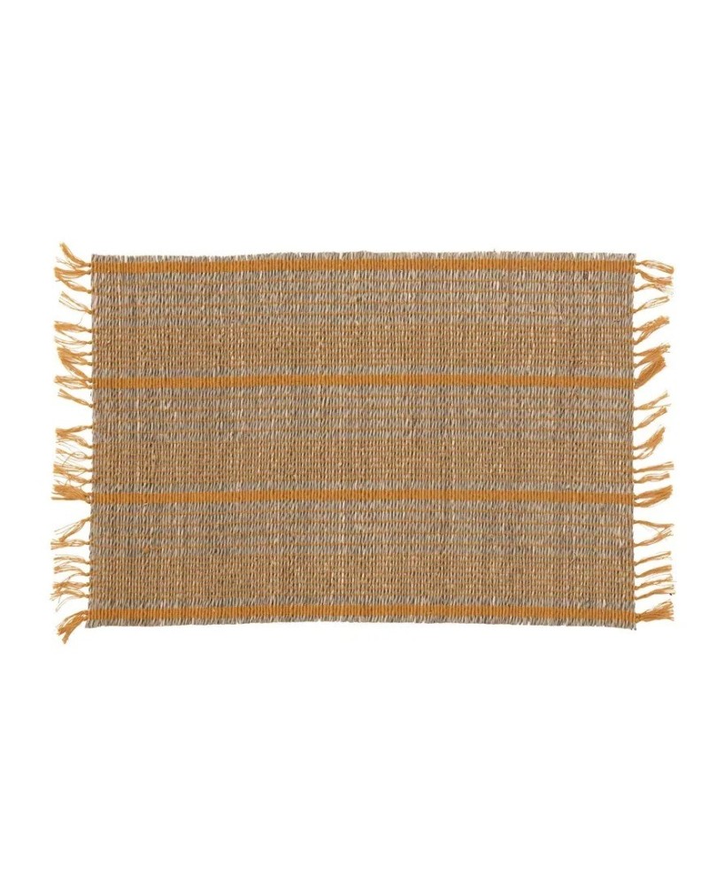 Natural Bamboo Placemat with Stripes & Fringe – Eco-Friendly & Stylish Natural Bamboo Placemat with Stripes & Fringe – Eco-Friendly & Stylish