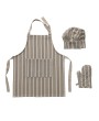 Cotton Child Chef Set – Apron, Hat & Oven Mitt | Striped Design