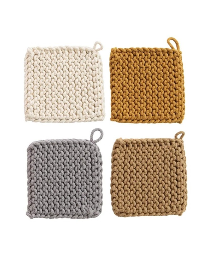 Handmade Cotton Crocheted Potholder – Heat-Resistant & Stylish Handmade Cotton Crocheted Potholder – Heat-Resistant & Stylish