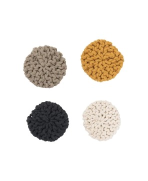 Handmade Cotton Crocheted Coasters – Set of 4 in 4 Colors