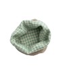 Hand-Woven Linen Bread Basket w/ Aqua Gingham Lining – Farmhouse Style