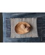 Woven Jute & Cotton Placemat with Fringe – Natural Brown Dining Decor