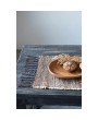 Woven Jute & Cotton Placemat with Fringe – Natural Brown Dining Decor