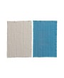 Cotton Dobby Tea Towels – Natural & Blue, Set of 2