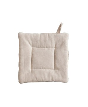Woven Hemp Fiber & Cotton Canvas Pot Holder w/ Patch