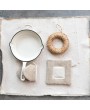Woven Hemp Fiber & Cotton Canvas Pot Holder w/ Patch