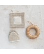 Woven Hemp Fiber & Cotton Canvas Pot Holder w/ Patch