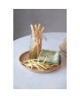 Woven Cotton & Linen Tea Towels with Fringe – Set of 2, Yellow & Blue