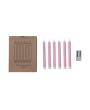 Flameless LED Wax Taper Candles Pink Set of 6 with Timer & Remote