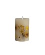 Flameless LED Pillar Candle with Botanicals & Daisies - 6-Hour Timer