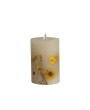 Flameless LED Pillar Candle with Botanicals & Daisies - 6-Hour Timer