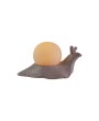 LED Orb Light with Snail Shaped Holder, Set of 2, Stoneware, Cream