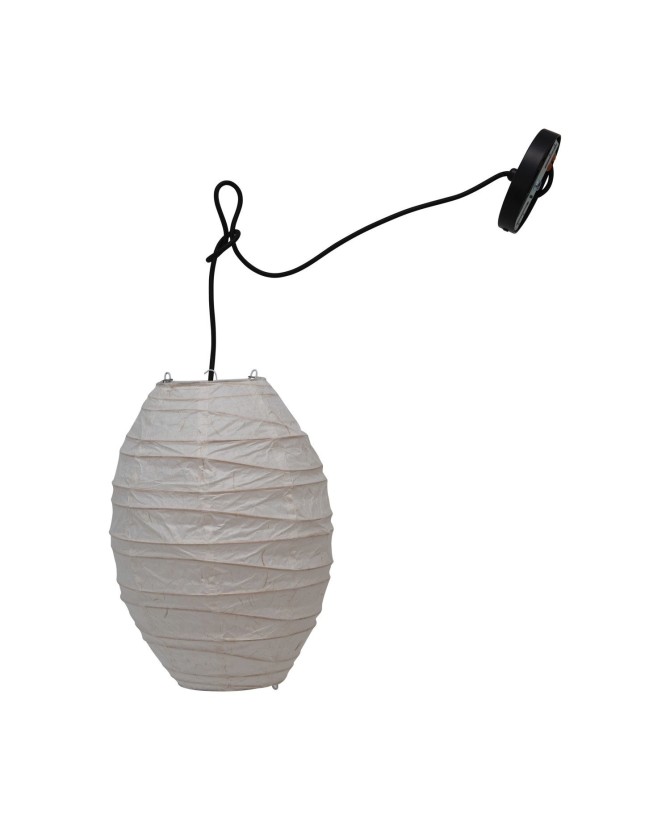 Handmade Paper Pendant Lamp with 4' Cord and Botanical Pattern