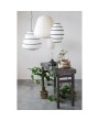 Handmade Paper Pendant Lamp with 4' Cord and Botanical Pattern