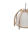 Rattan and Cotton Pendant Lamp with 4' Cord in Natural Boho Style