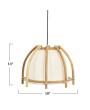 Rattan and Cotton Pendant Lamp with 4' Cord in Natural Boho Style