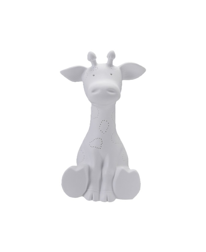 Stoneware Giraffe Shaped Lamp with Cut-Outs and Inline Switch