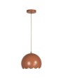 Metal Scalloped Pendant Lamp with 6' Cord in Clay Color