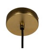Stoneware Pleated Pendant Lamp with Antique Brass Finish