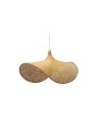Bamboo Fan Pendant Lamp with 6-Foot Cord in Natural Wood Finish