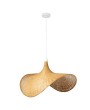 Bamboo Fan Pendant Lamp with 6-Foot Cord in Natural Wood Finish