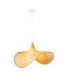Bamboo Fan Pendant Lamp with 6-Foot Cord in Natural Wood Finish