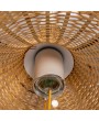 Bamboo Fan Pendant Lamp with 6-Foot Cord in Natural Wood Finish