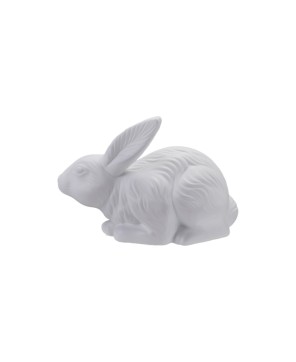 Stoneware Rabbit Shaped Lamp with Inline Switch in Bisque White